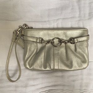 Coach evening silver wristlet